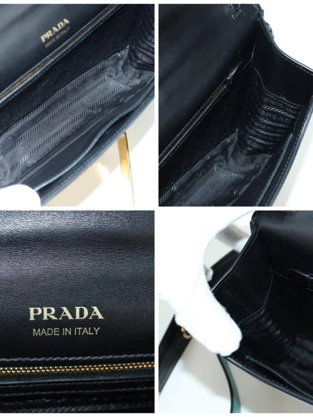 PRADA Shoulder Bag Leather Gray Gold Auth 173314V - Picture 15 of 16